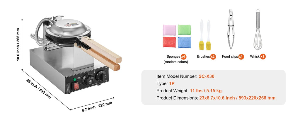 Showlu Smart General mini waffle maker with fun shape molds, compact design, and non-stick surface for easy waffle making.