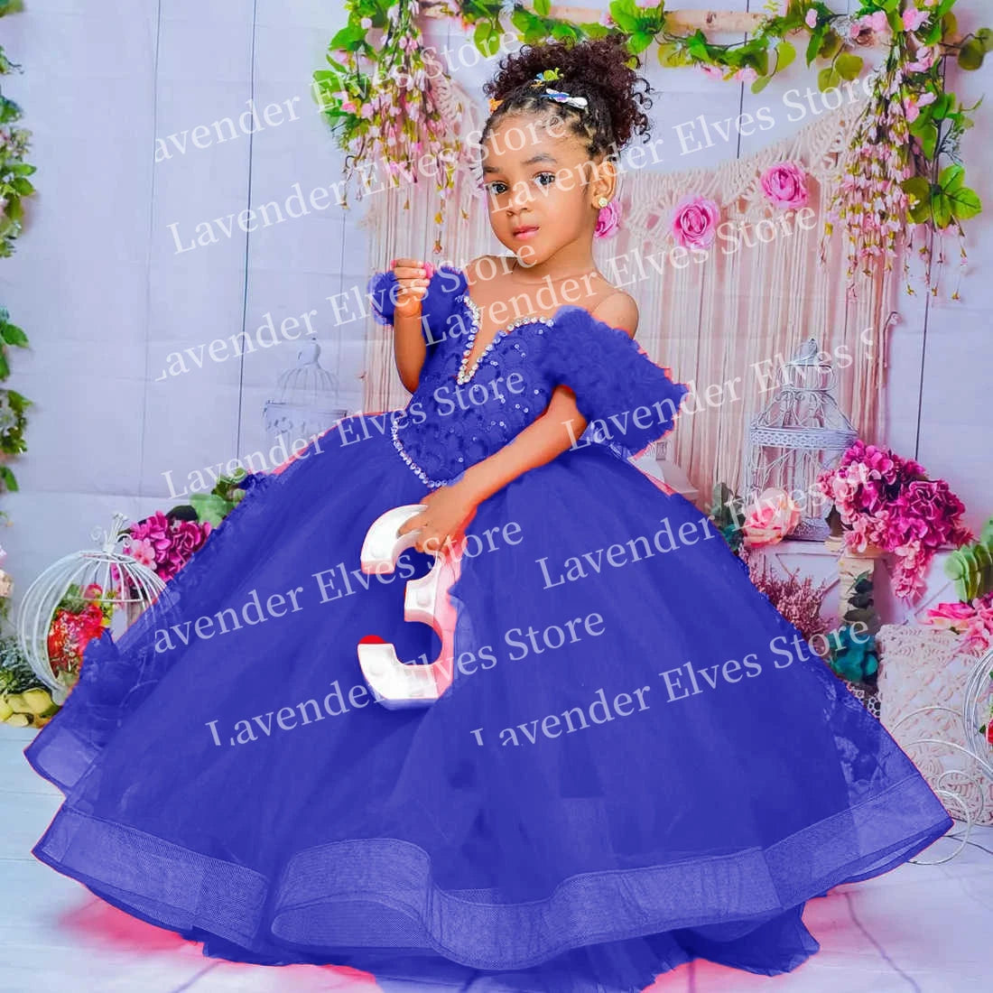 Red Kids Birthday Dresses For Girls Flower Girl Dresses Customized Pleated Ruffles Tiered Tulle Ball Gowns for Wedding