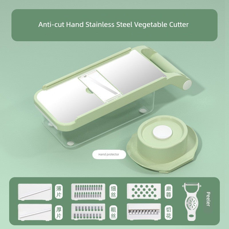 Showlu Multi-Functional Vegetable Cutter with dicing and slicing blades, compact kitchen tool for efficient food prep