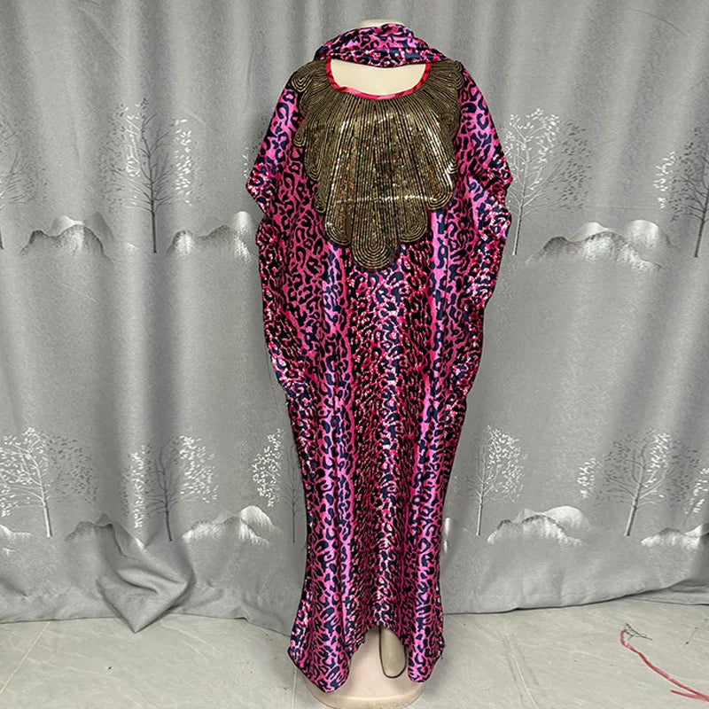African long dress for women featuring traditional dashiki and Ankara fabric, Muslim kaftan gown from Showlu Fashion Store.