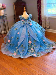 New Quality Flower Girl Dress with Exquisite Applique Dresses for Girls Wedding with Ruffles Sparkly Ball Gown Dress for Girls