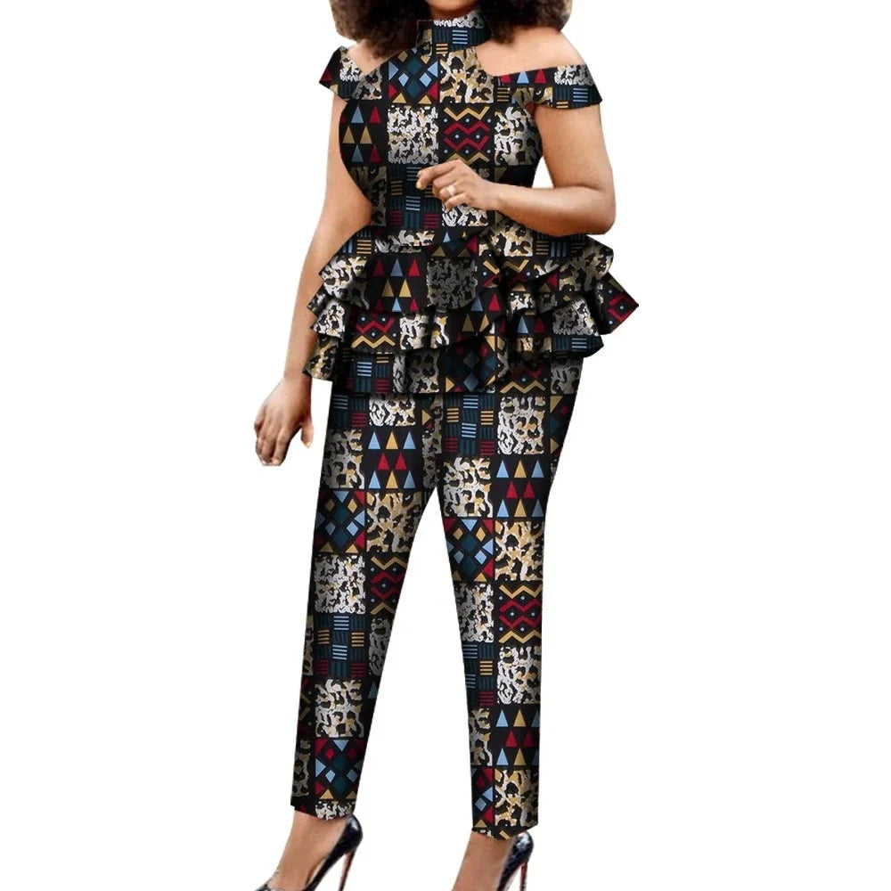 Women T Shirt Set Women Pant Suits Female Trouser Suit Plus Size Summer Set for Lady Party Clothing WY7924