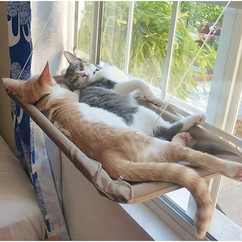 Qlfyuu Cat Window Hammock from Showlu Fashion Store, cozy hanging sunny seat bed for cats with a comfortable design.