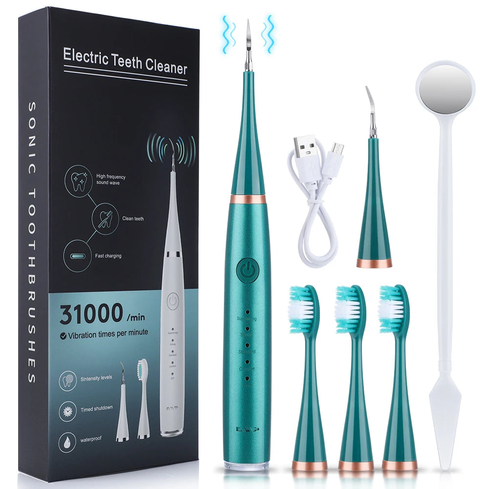 Showlu Smart Electric Dental Scaler and Oral Irrigator, USB rechargeable teeth cleaner with sleek design for effective oral hygiene.