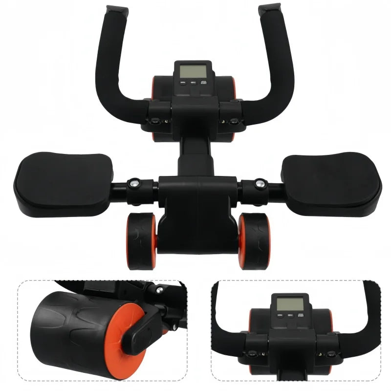 Showlu adjustable 4-wheel abdominal roller for plank support training, featuring sturdy handles and ergonomic design.
