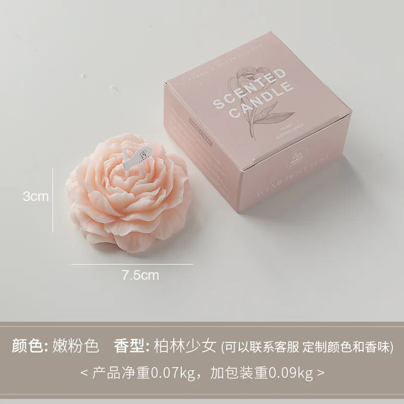 Showlu Fashion Store scented candle with peony flower design, perfect for Mother's Day or birthday gift decoration.
