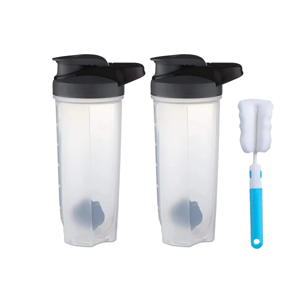 Showlu Fashion Store FEB.WIND 28 oz protein shaker bottle with ball blender, handle, and clear plastic body for mixing supplements