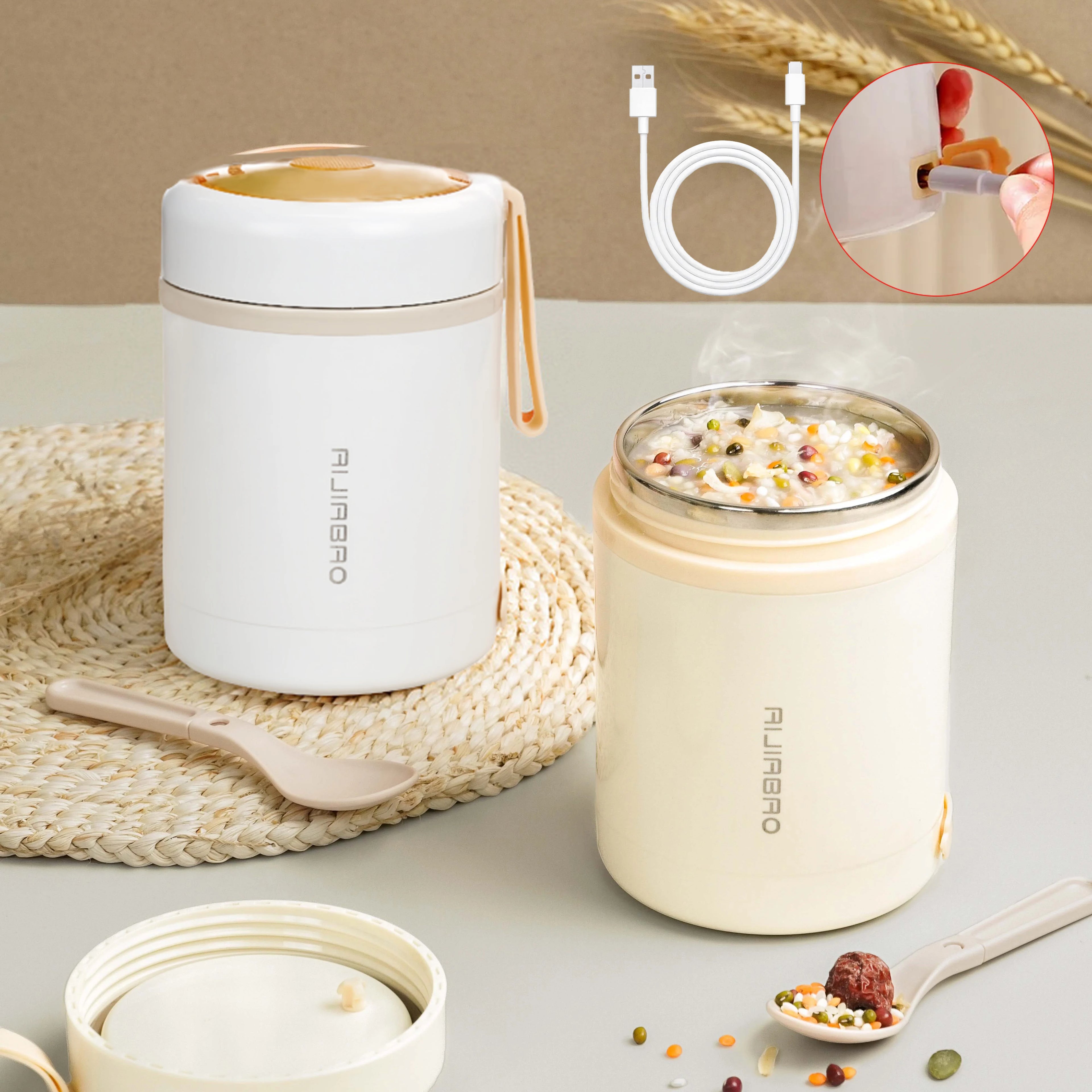 Showlu Smart General electric stainless steel leakproof thermal lunch box with insulated design and secure lid for hot and cold meals.
