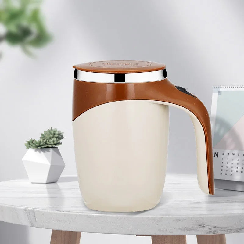 Rechargeable electric magnetic coffee stirring cup by Showlu Fashion, featuring a sleek design and built-in stirring mechanism.