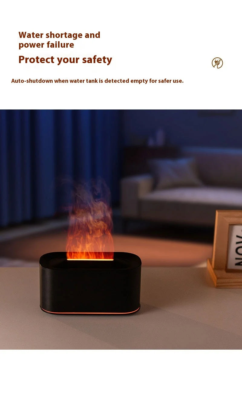 Showlu Smart General HOMEFISH Mini Aroma Humidifier emitting a gentle mist on a wooden surface with a small water tank