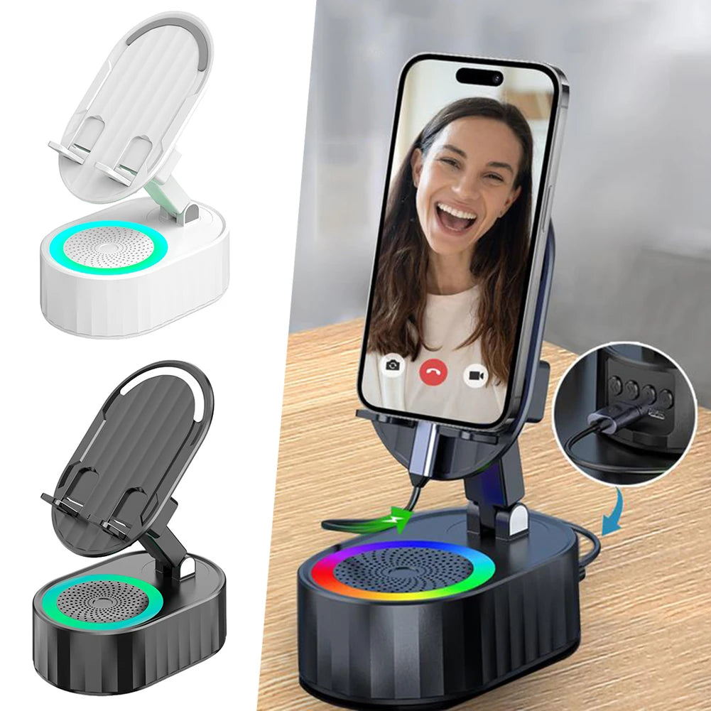 5 in 1 Bluetooth-compatible Audios Power Banks Bracket Rotating Home Smart Wireless Induction Audio Speaker Phone Stand