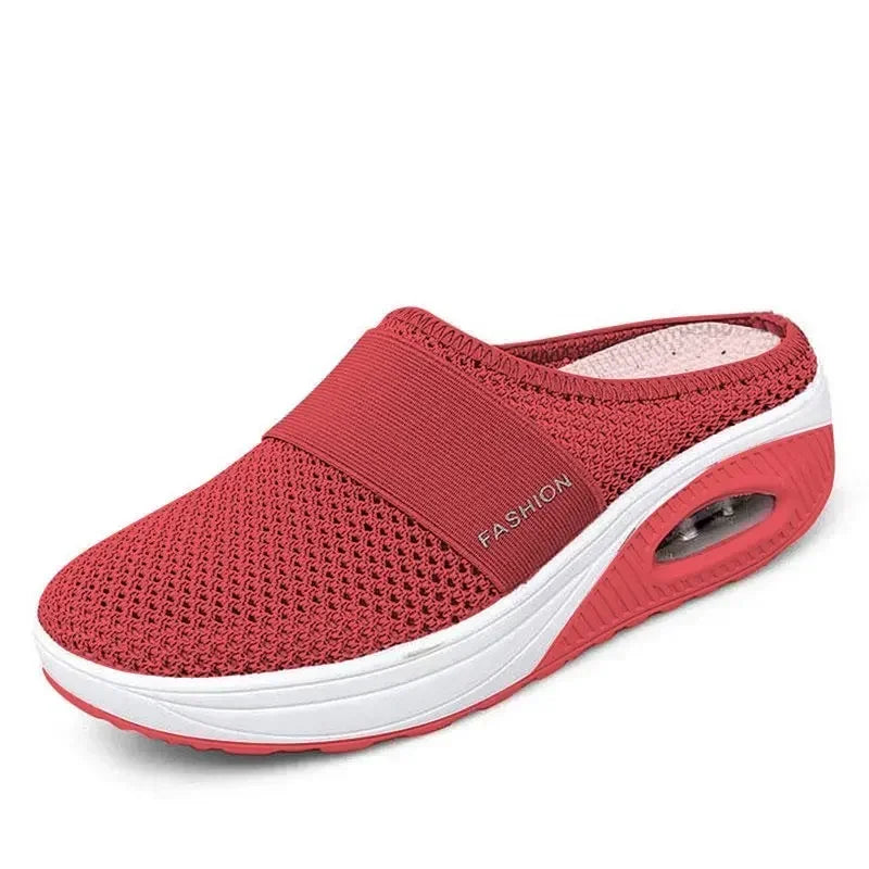 Women's orthopedic wedge sandals by SHOWLU FASHION STORE featuring anti-slip mesh casual slippers with supportive design.