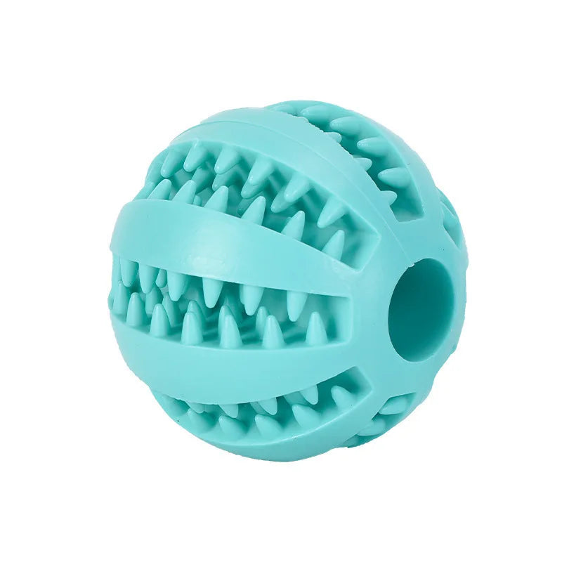 Showlu Smart General interactive rubber dog chew ball with treat dispensing, designed for puppy training and teeth cleaning.