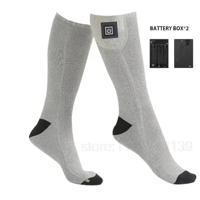 Showlu Smart rechargeable electric heated socks designed for warmth and comfort during winter.