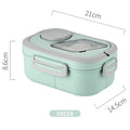 Showlu portable wheat straw bento lunch box with handle, reusable food container for meals and snacks, ideal for on-the-go eating.