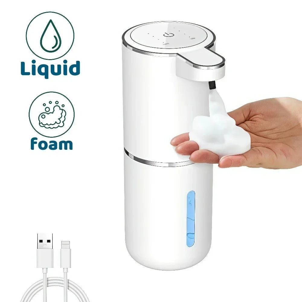 Fununcle automatic foam soap dispenser in sleek white ABS, touchless design with USB rechargeable feature.