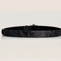 Retro Men's Belt Bohemian Style Chic Black PU Leather Belt Fashion Vintage Hollow Buckle Belt Punk Rock Y2K Style For Men Women