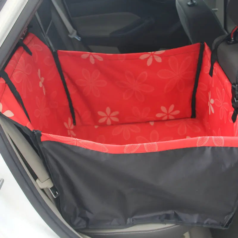Waterproof Cawayi Kennel dog car seat cover by Showlu Fashion Store, a pet travel hammock mat with side flaps for car protection.