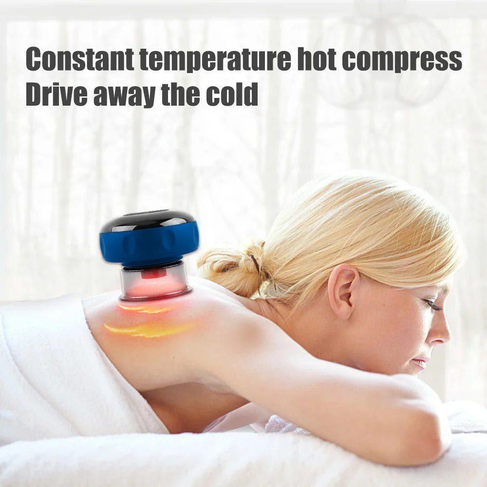 Electric cupping therapy set with vacuum massage cups and tools, designed for scraping and muscle relaxation therapy.