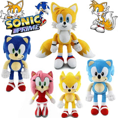 2025 HOT SALE 30CM High quality Sonic Plush Toy Sonic Knuckles Tails Cute Cartoon Soft Stuffed Doll Birthday Gift for Children/