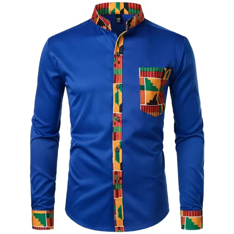 2023 new men's snapback shirt top striped color hot sale fashion casual simple spring summer 6XL