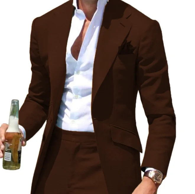 Costumes Pour Hommes Peak Collar Men Suits Notched Green Slim Fit Blazers Jackets Pants 2PCS Causal Business Wedding Groom Wear