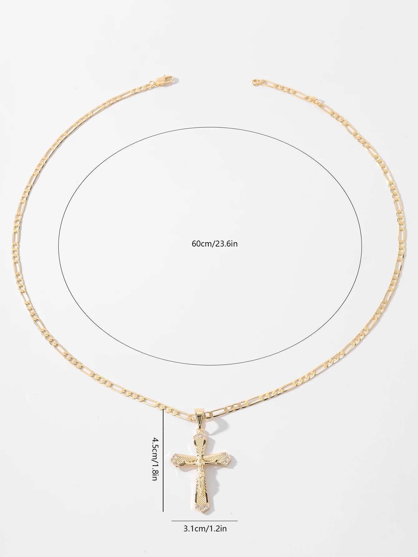 Showlu Fashion Store FanSibao women's Christian cross pendant necklace with religious design, suitable for prayer, baptism, or Christmas gifts.