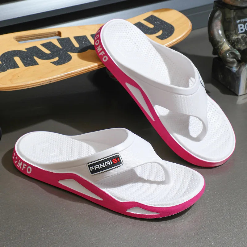 Men's summer flip-flops by Showlu Fashion Store featuring casual outdoor beach sandals with comfortable, trendy design and slip-on style.