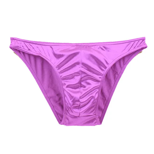 Men's satin silky briefs by Showlu Fashion, large size sexy underwear with comfortable fit and smooth satin fabric.