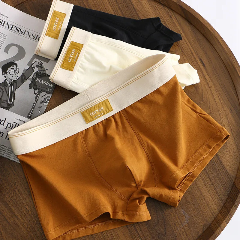 Men's cotton boxer briefs from Showlu Fashion, breathable, comfortable underwear in teen and plus sizes with a snug fit.