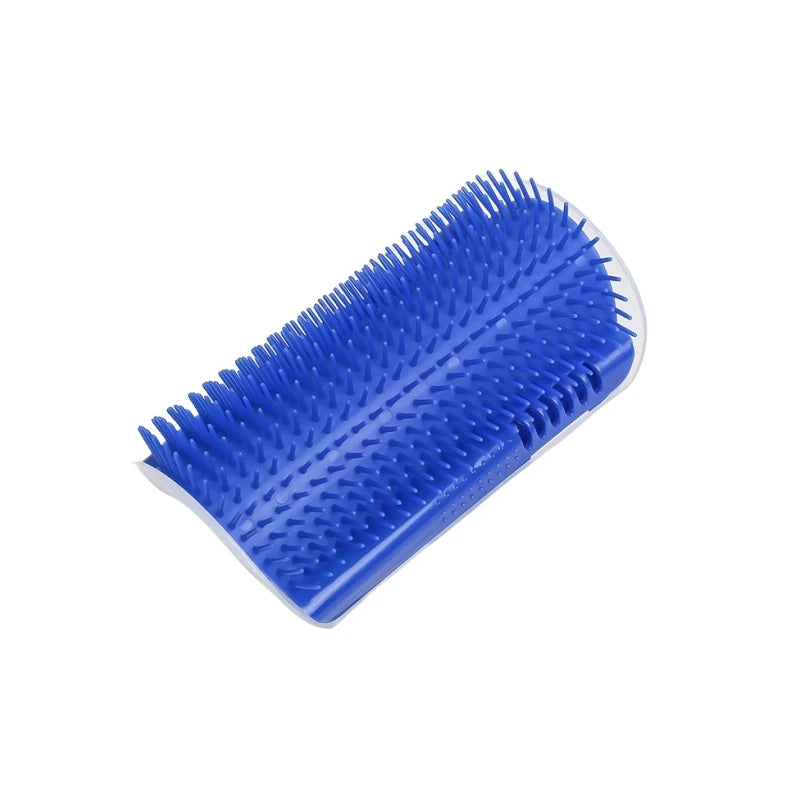 Showlu Fashion Store cat scratcher massager with grooming brush for cats and kittens, pet hair removal comb on grooming table