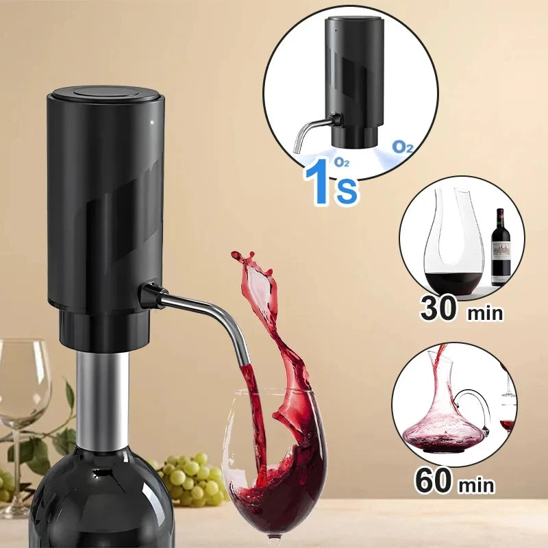 Showlu Smart Electric Wine Aerator Dispenser with USB automatic pourer and sleek design for easy wine aeration.
