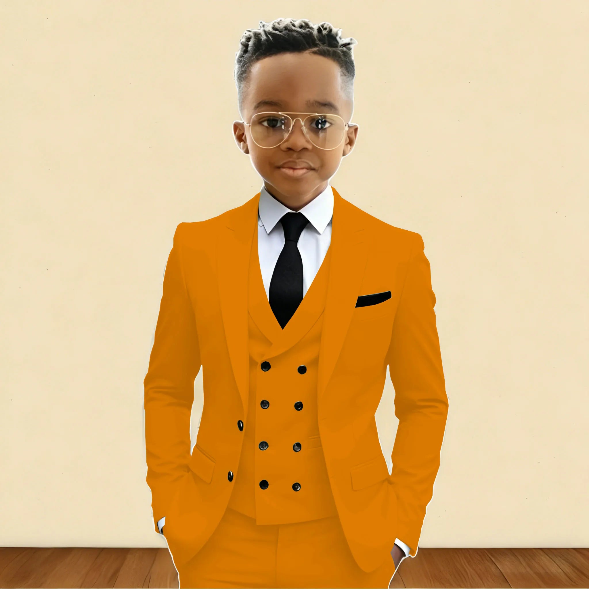 Mint Green 3 Pieces Flower Boy's Slim Fit Formal Suit Set for Wedding Prom Dinner Party Kids Uniform Tuxedos Blazer Vest Pants