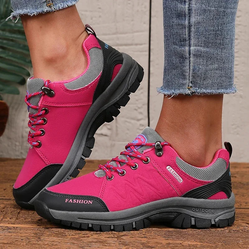 Women's hiking sneakers by SHOWLU FASHION STORE with breathable air mesh, designed for outdoor camping and hiking activities.