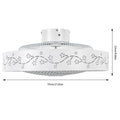 Showlu 55cm flush mount smart ceiling fan with dimmable LED light, modern design, and remote control in a home setting.
