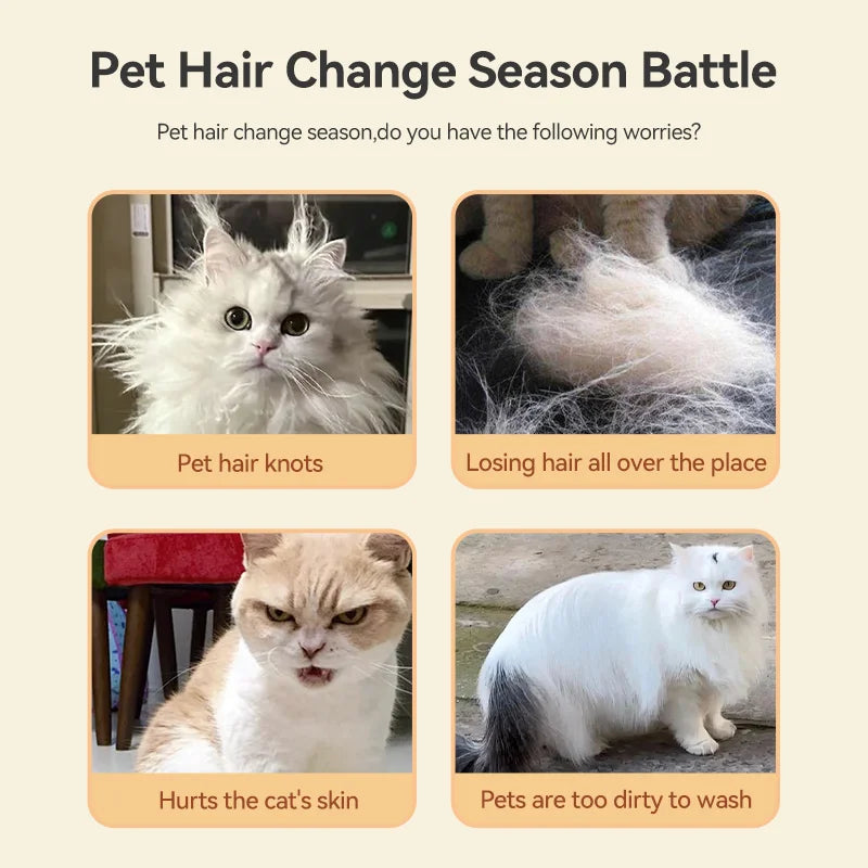 Showlu Smart General plastic cat grooming brush with fine and wide teeth for gentle pet hair detangling and grooming.