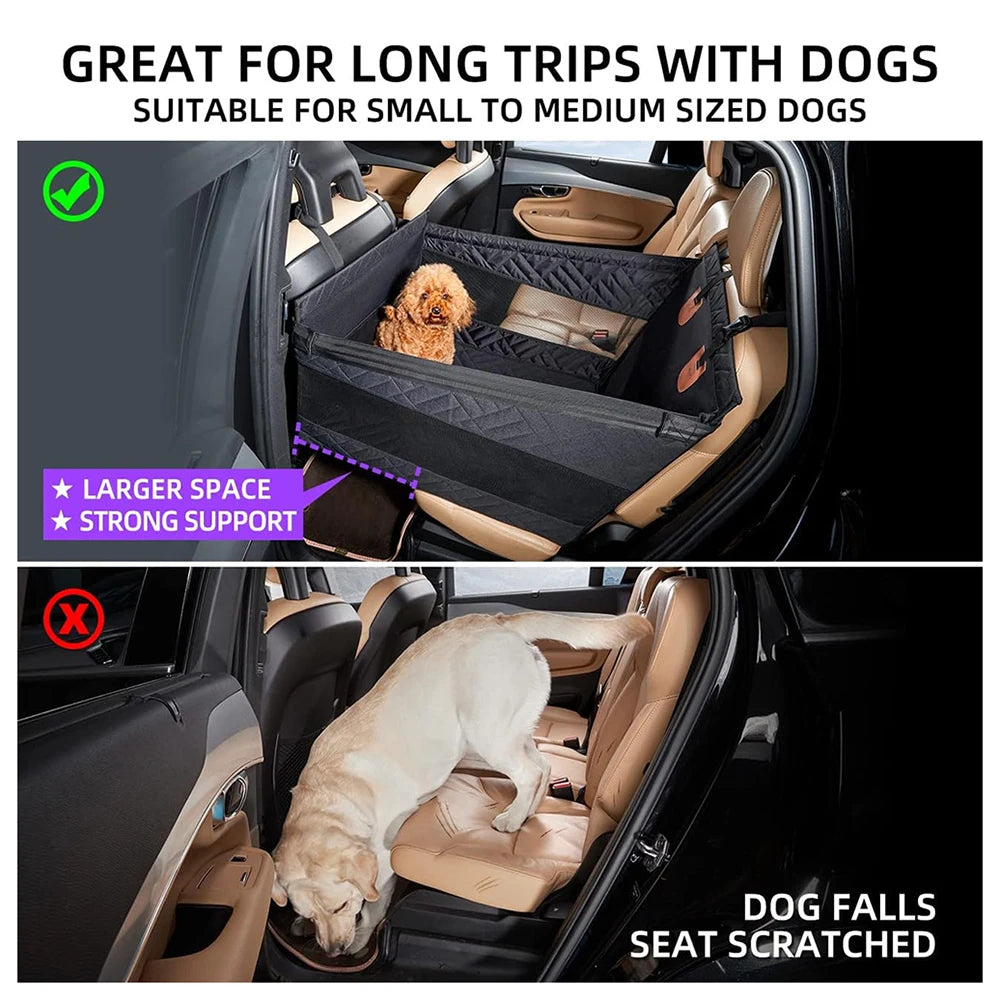 Waterproof Oxford cloth car pet seat pad by Showlu Fashion Store, universal dog protector with cushioned surface and adjustable straps.
