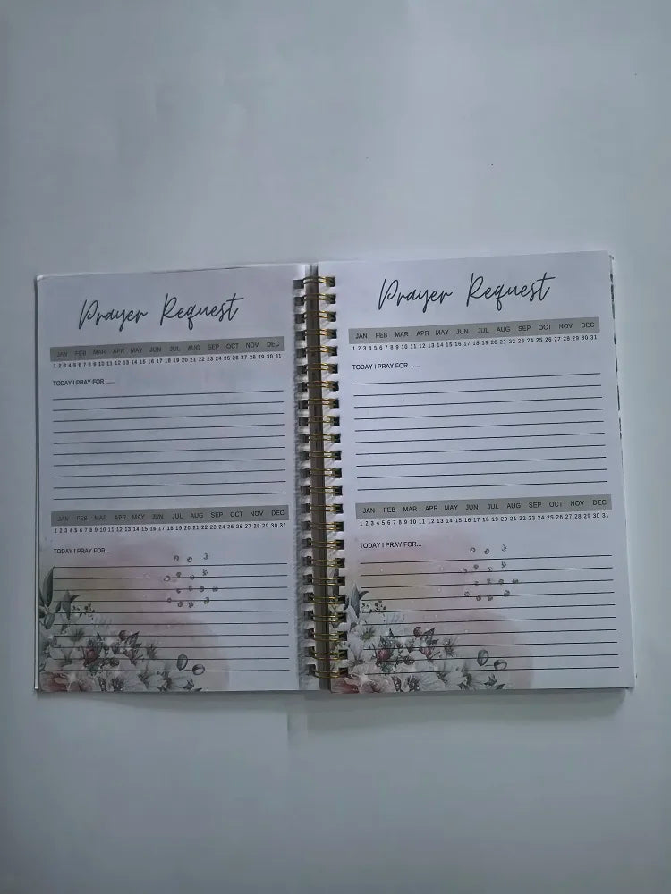 Showlu 24-week prayer journal for women featuring scripture devotional pages and space for personal reflections.