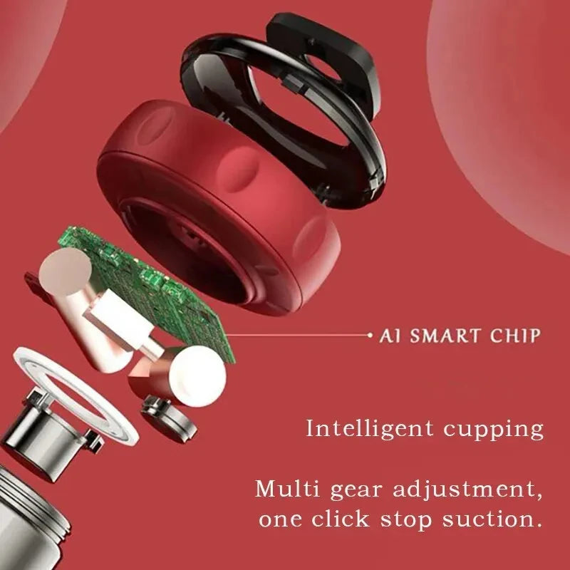 Electric heated cupping massager by Showlu Fashion Store, designed for back and neck relief with scraping therapy.