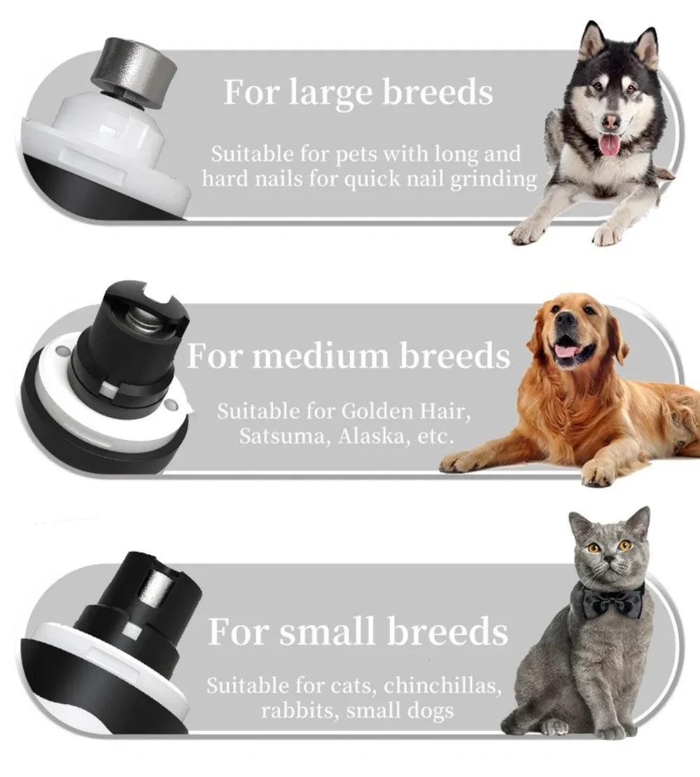 Pet nail grinder from Showlu Fashion Store with a sleek, ergonomic design for comfortable pet nail grooming.