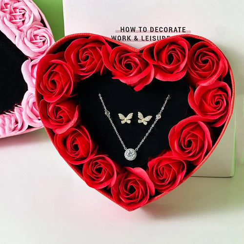 Red rose love gift box from Showlu Fashion Store, perfect for anniversaries, Valentine's Day, Christmas, or Mother's Day.