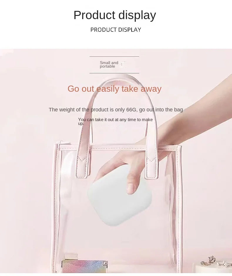 Showlu Smart General LED compact mirror with built-in light, sleek design, and reflective surface for easy makeup application.