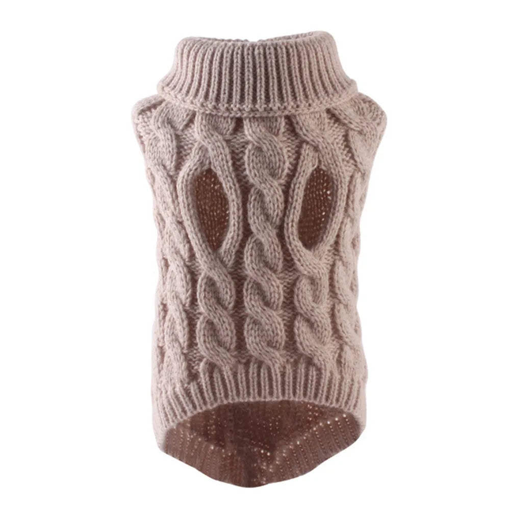 Soft knitted wool pet sweater by Showlu Fashion, warm hoodie for cats and dogs, comfortable and cozy winter pet clothing