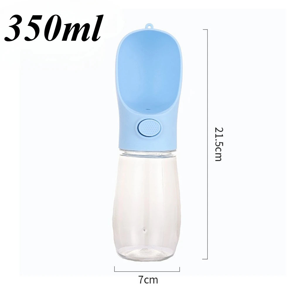 Showlu portable glass dog water bottle with leakproof outdoor pet bowl, perfect for hiking and walking with pets.