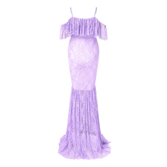 Dress Tulle Maternity Clothes Breast Feeding Dress Supplier Maternity Dress Women Lace Mesh Sleeveless Coral Maternity Dress
