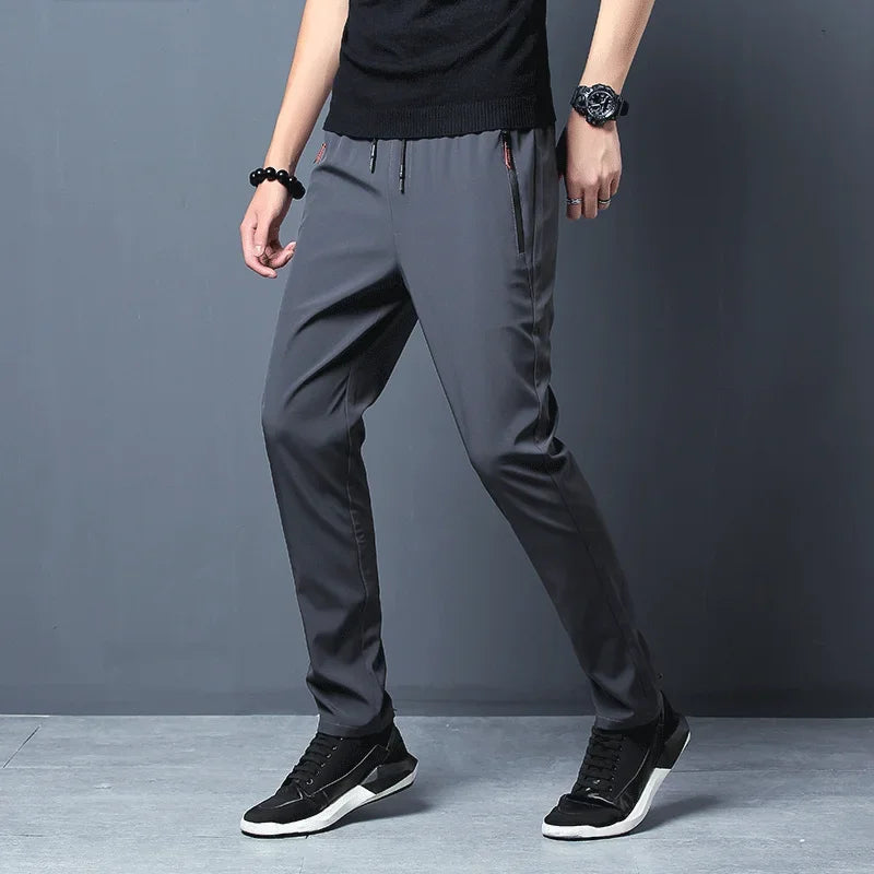 Lightweight SHOWLU men's straight slim fit casual jogger pants with a relaxed, modern design and comfortable fit.