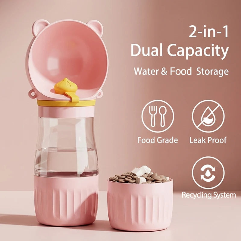 Holapet 2-in-1 portable dog water bottle with leak-proof travel dispenser for on-the-go pet hydration.