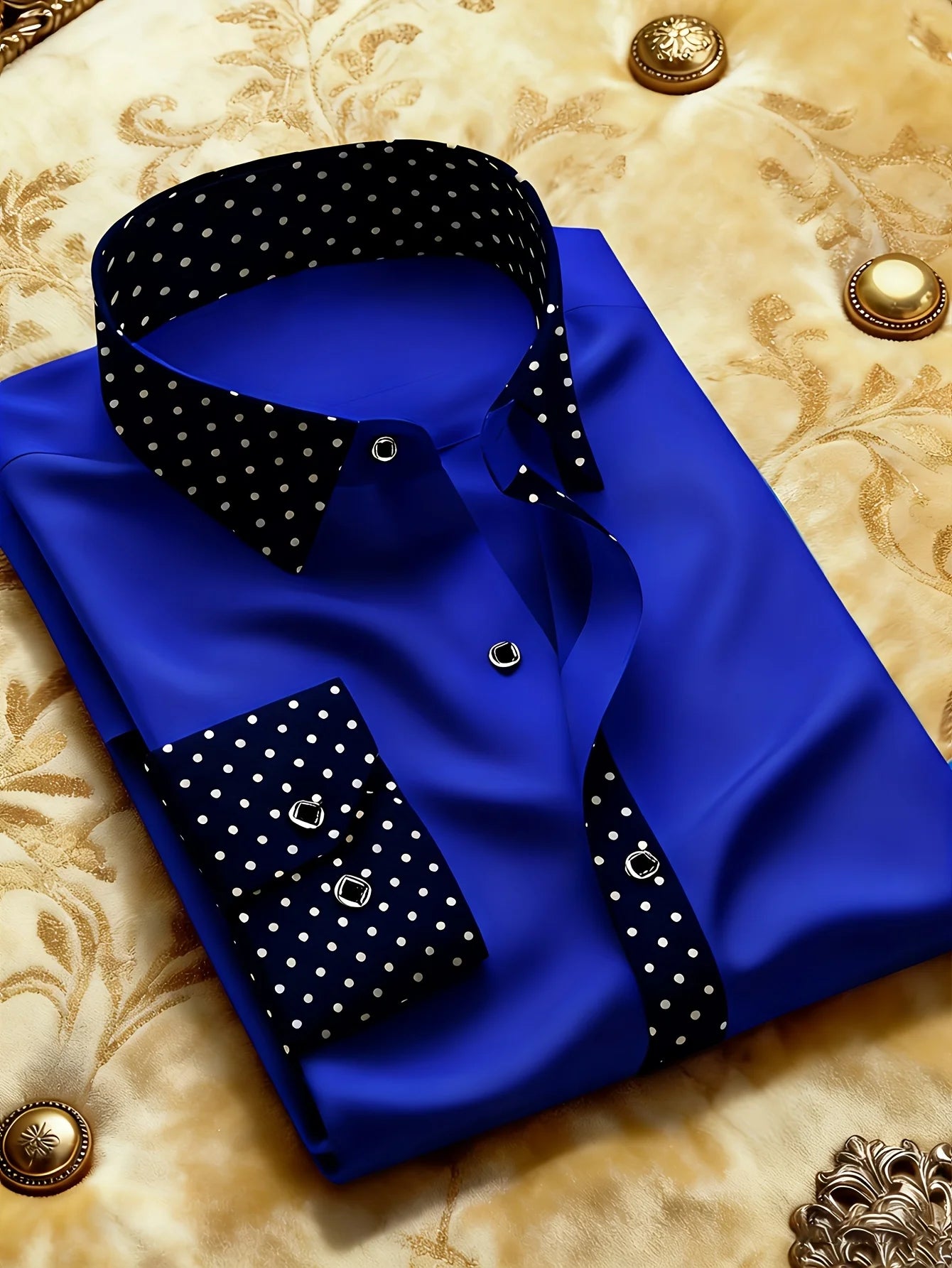 Men's Showlu Fashion long sleeve tuxedo shirt featuring micro elastic fabric, suitable for business and smart casual wear.