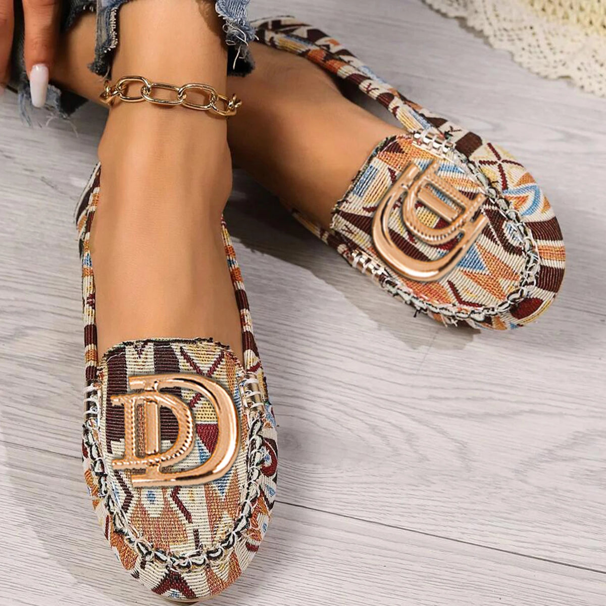 Women Loafers Driving Boat Sandals Luxury Decor Fashion Pattern Design PartFlats Slip-on Sexy Elegant Flat Comfy Casual Office