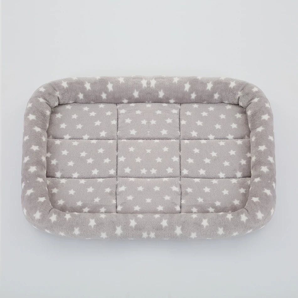 Large plush pet dog bed from Showlu Fashion Store, soft square cushion suitable for dogs and cats, cozy sleep pad and kennel accessory